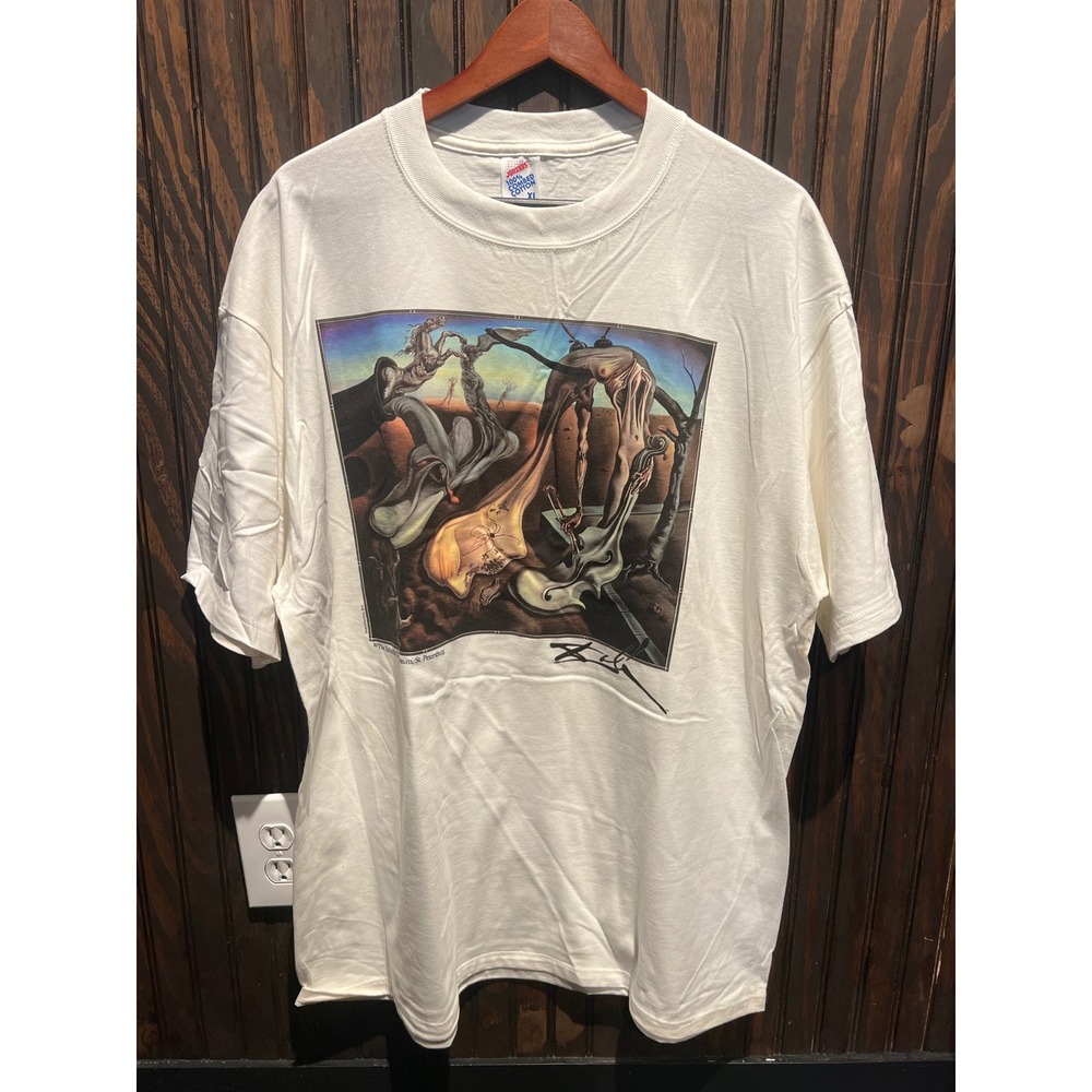 Vintage 90s Salvador Dali The Enigma of William Tell Hanes Beefy-T White XL